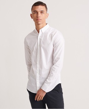 Superdry Edit Button Down Férfi Hosszú Ujjú Ing Fehér | OUVWH4167